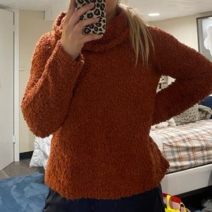 Dark orange sweater, super soft and comfy! Gently worn